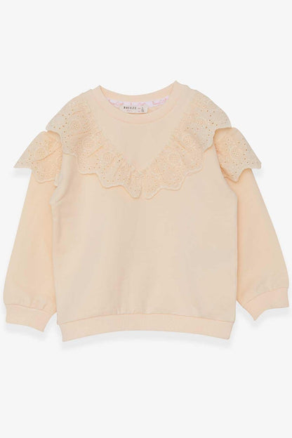 Girl's Sweatshirt Laced Cream (4-8 Years)