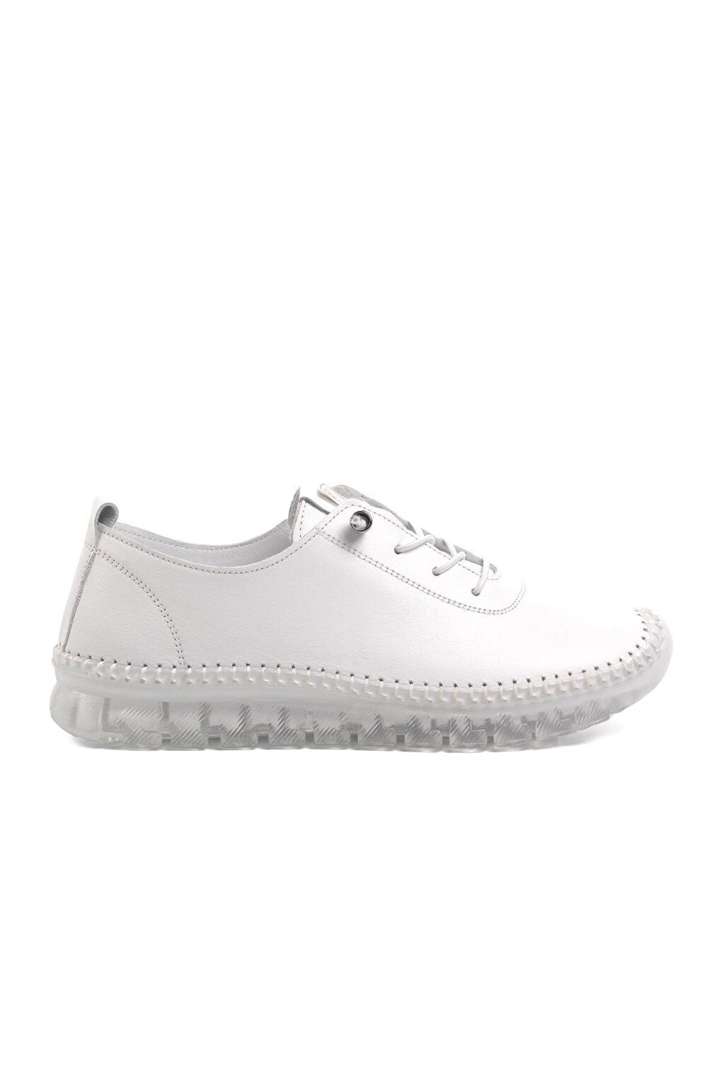 White Genuine Leather Women's Classic Shoes 9050