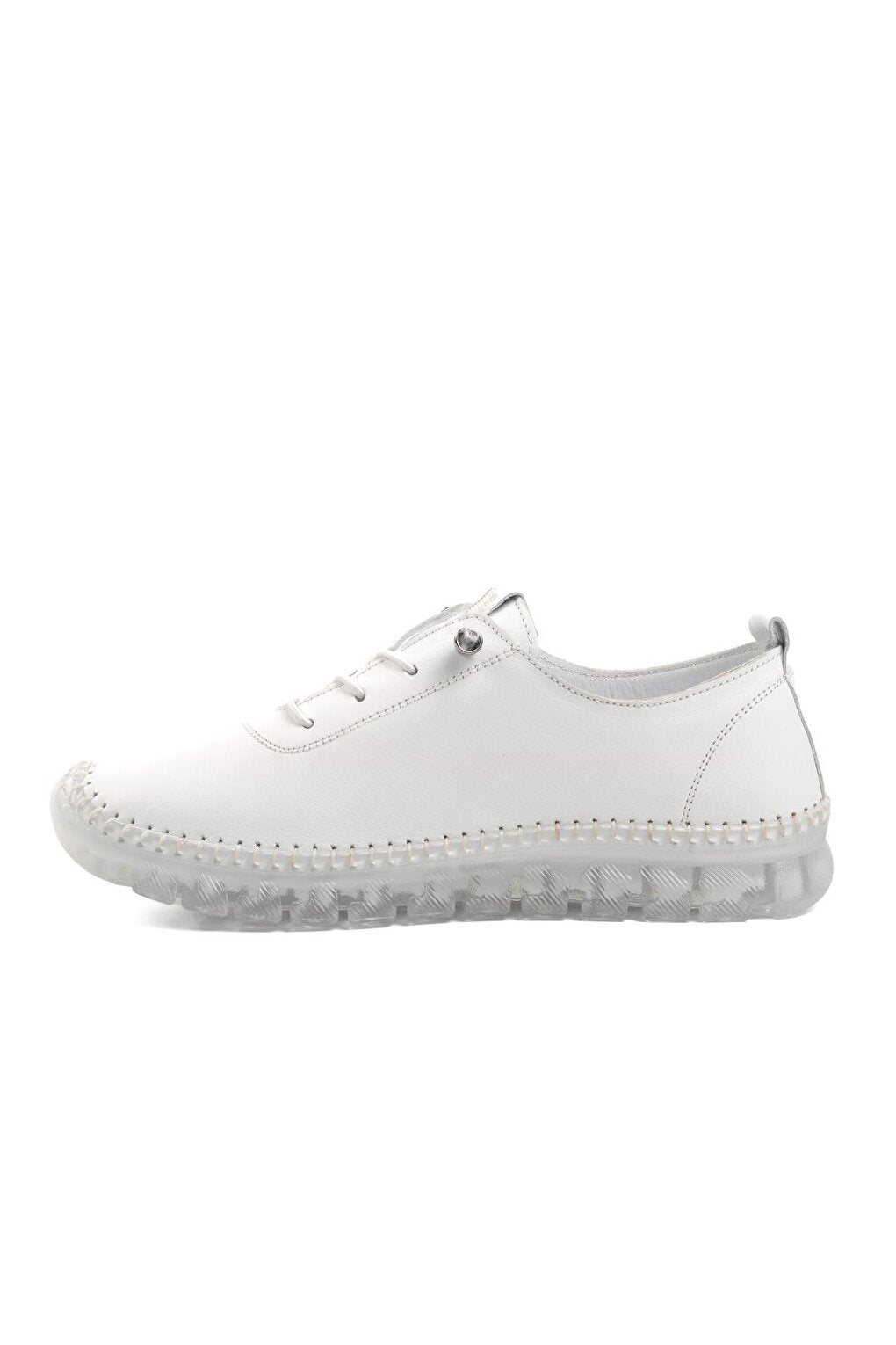 White Genuine Leather Women's Classic Shoes 9050