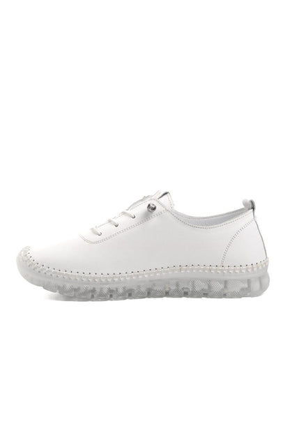 White Genuine Leather Women's Classic Shoes 9050