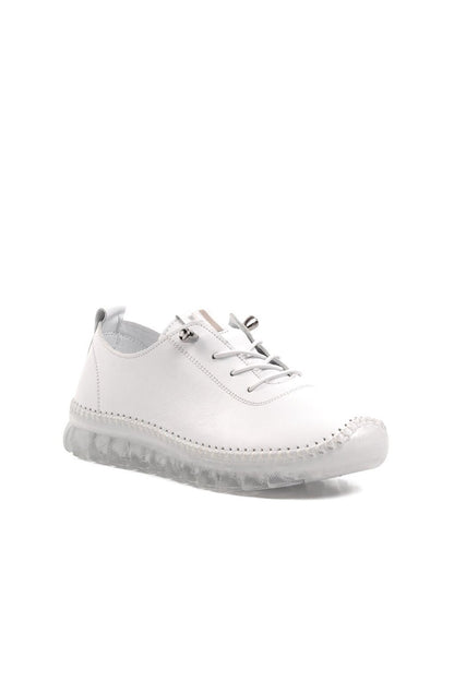 White Genuine Leather Women's Classic Shoes 9050