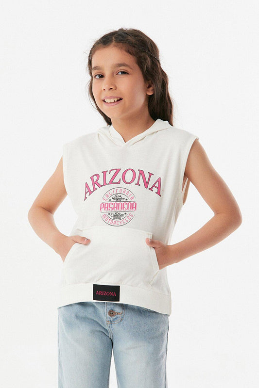 Arizona Printed Hooded Girls' T-Shirt