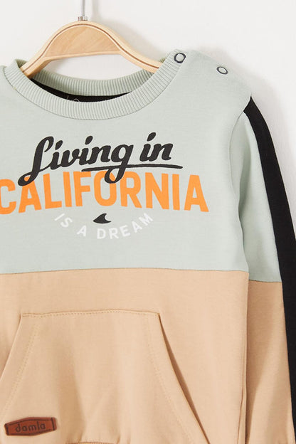 Green California Printed Baby Boy Tracksuit Set 16832