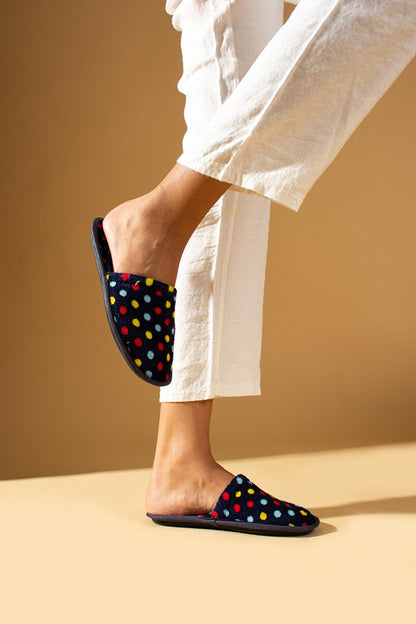 Warm Lining Polka Dot Comfortable Mold Women's Home Slippers BNK355