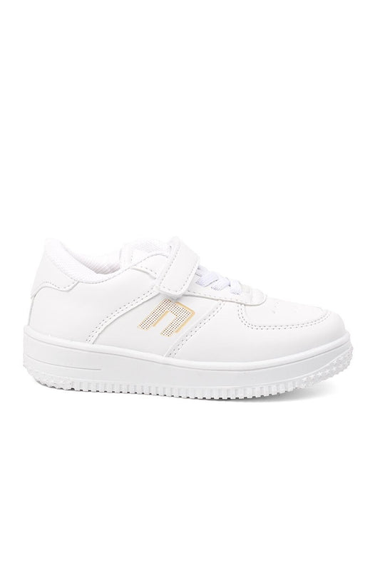 Boy's White Velcro Sneaker Beijing Short-P