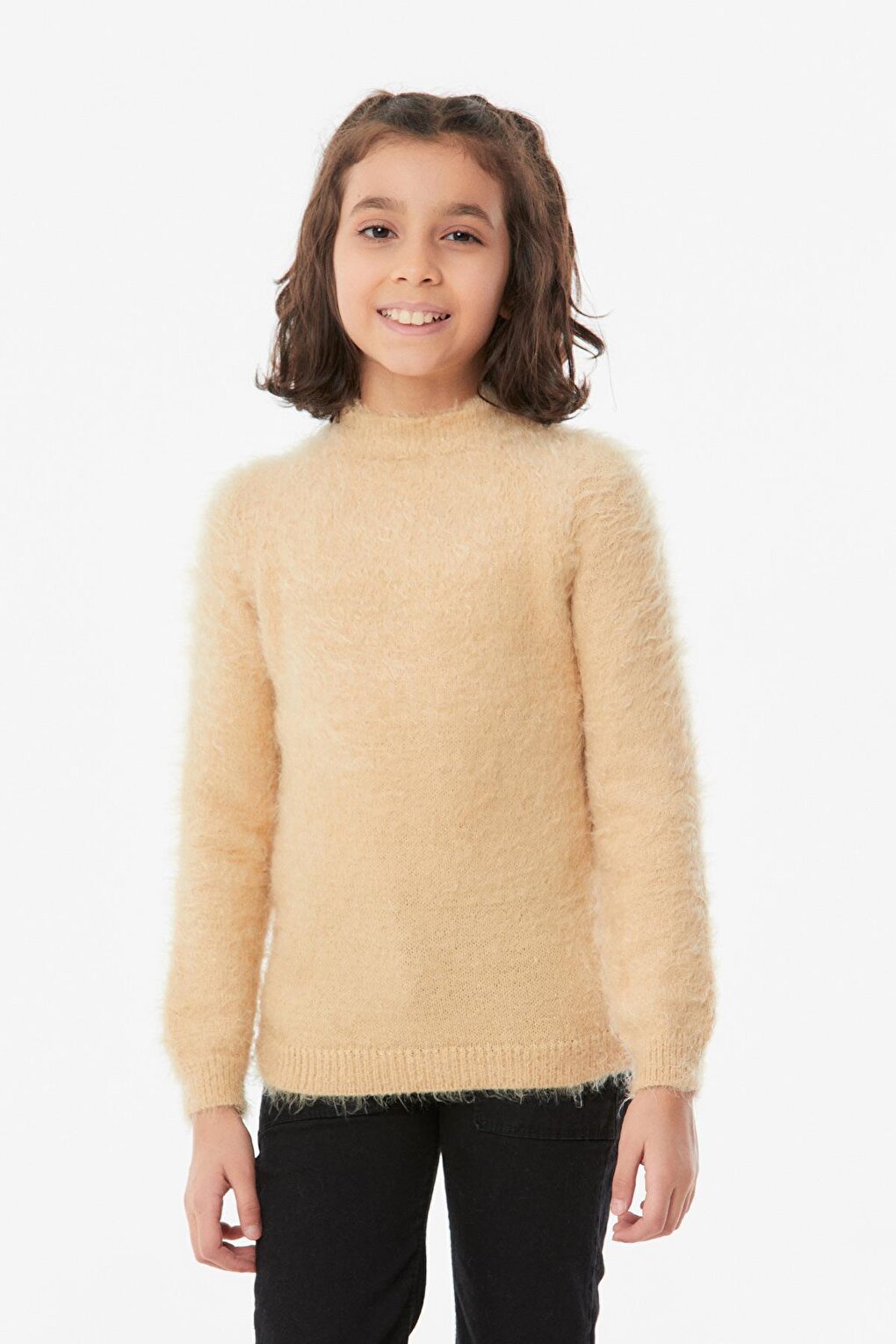 Bearded High Collar Girl's Sweater