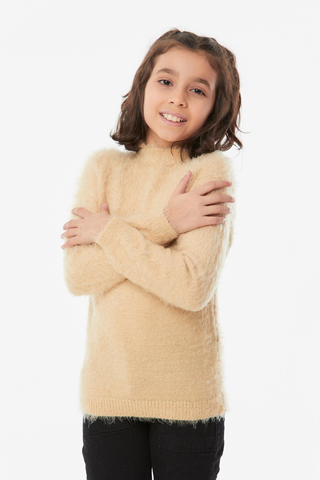 Bearded High Collar Girl's Sweater