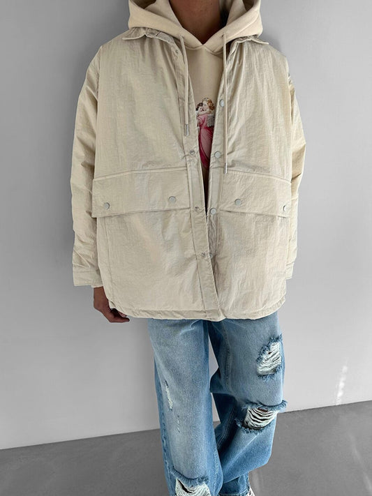 Oversize Pocket Jacket Beige