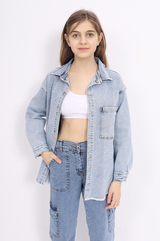 Girl Child Jean Shirt 9-14 Years Lx221