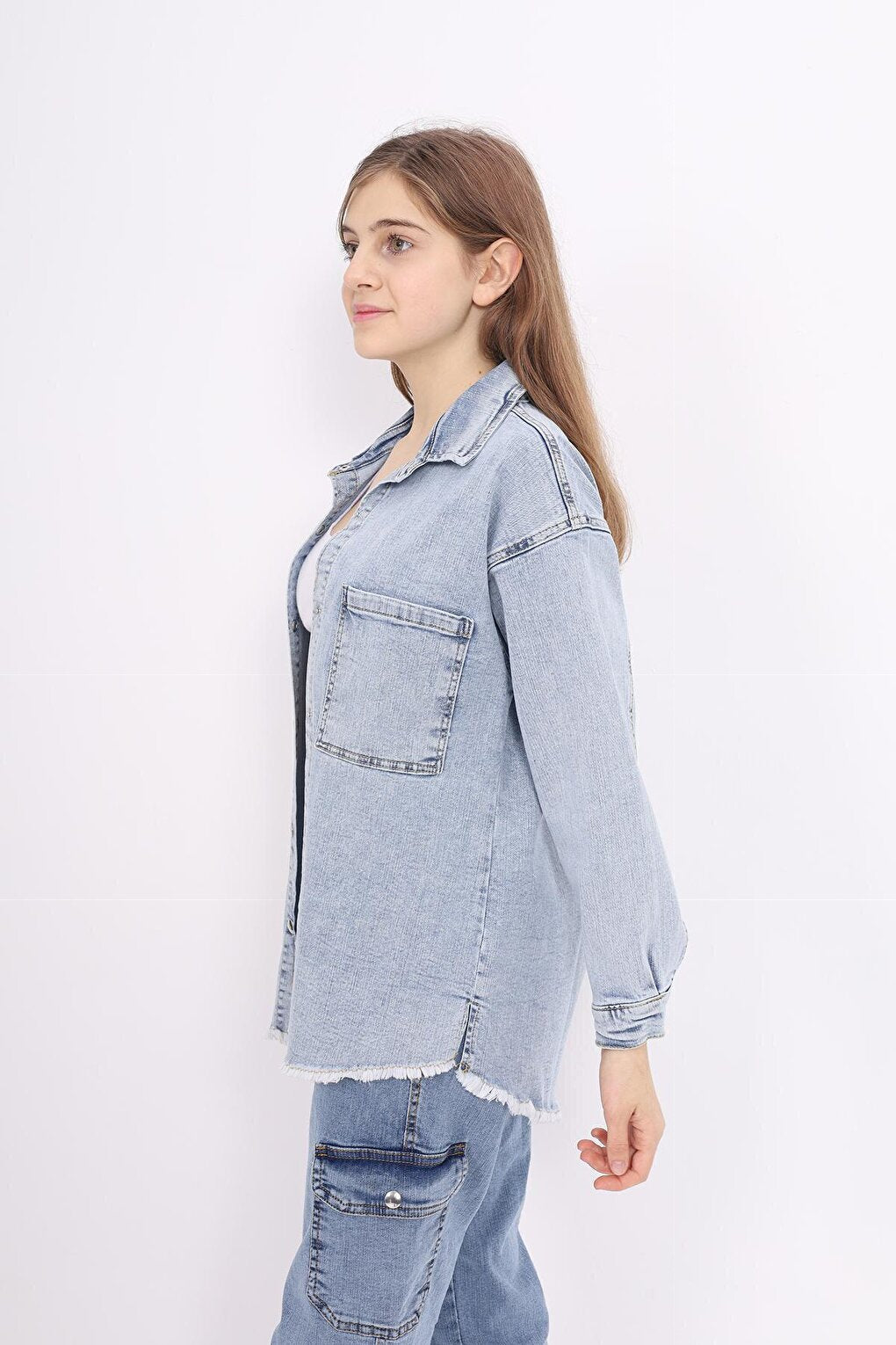 Girl Child Jean Shirt 9-14 Years Lx221