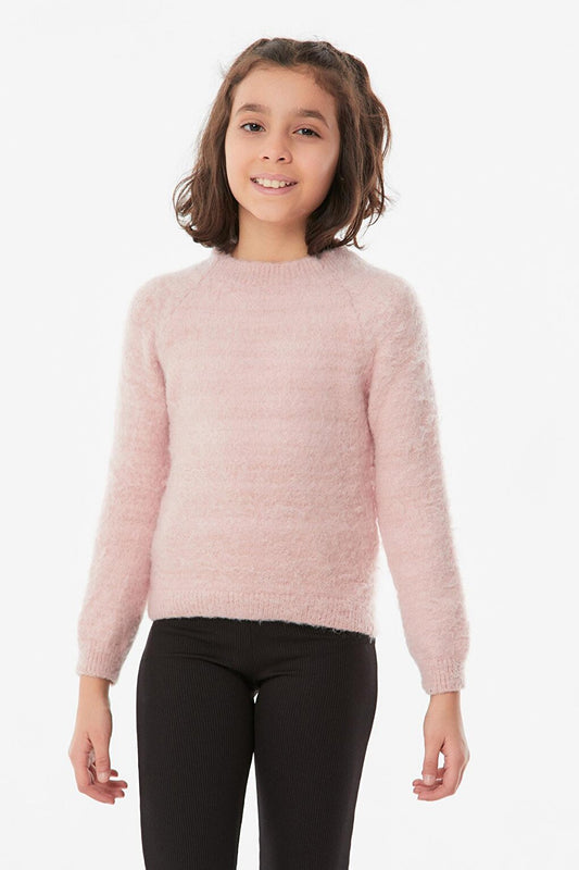 Bearded High Collar Girl's Sweater