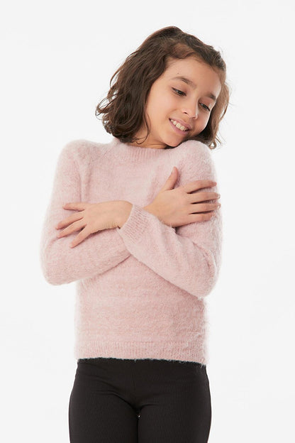 Bearded High Collar Girl's Sweater