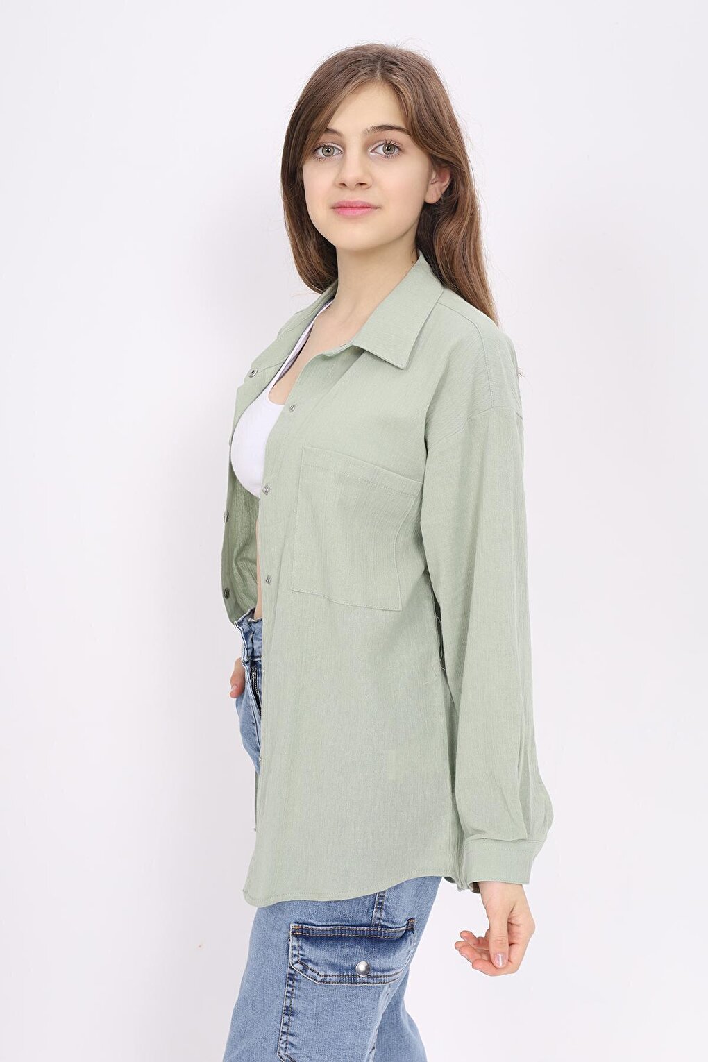 Girl's Comfortable Cut Shirt 9-14 Years Lx233