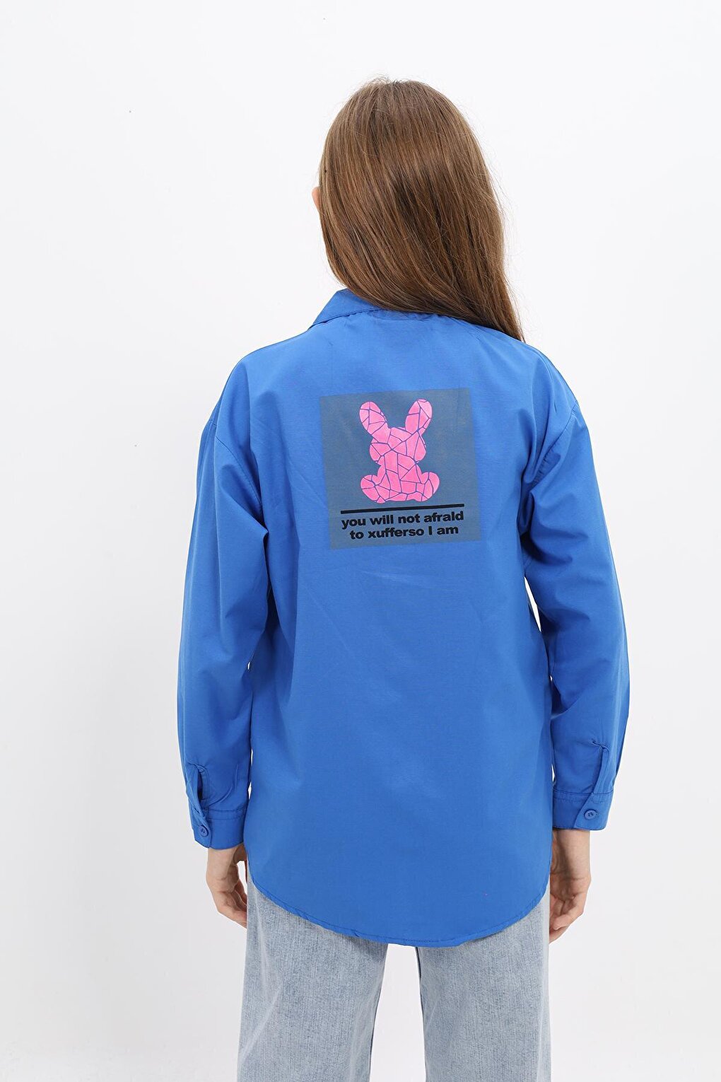 Girl's Rabbit Printed Terikoton Shirt Lx223