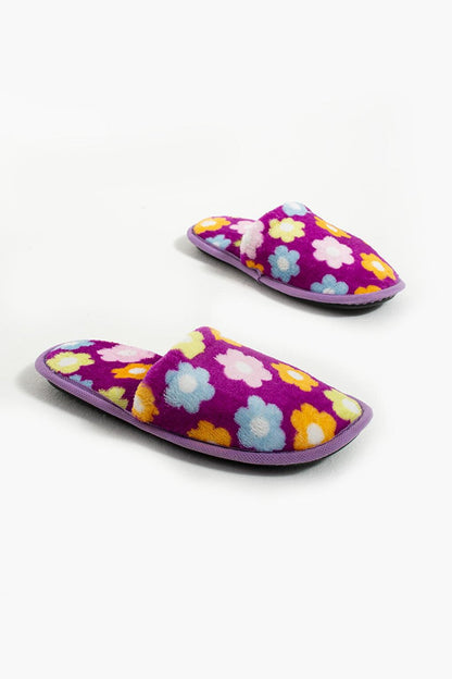 Warm Lining Flower Patterned Comfortable Fit Women's Indoor Slippers BNK355