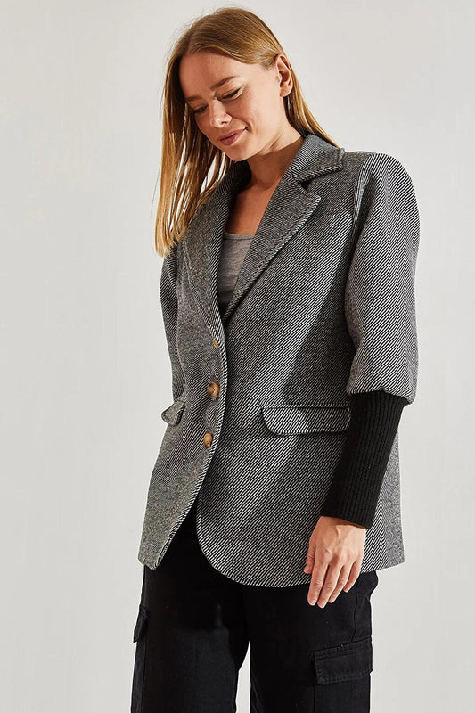 Women's Sleeves Knitwear Patterned Jacket