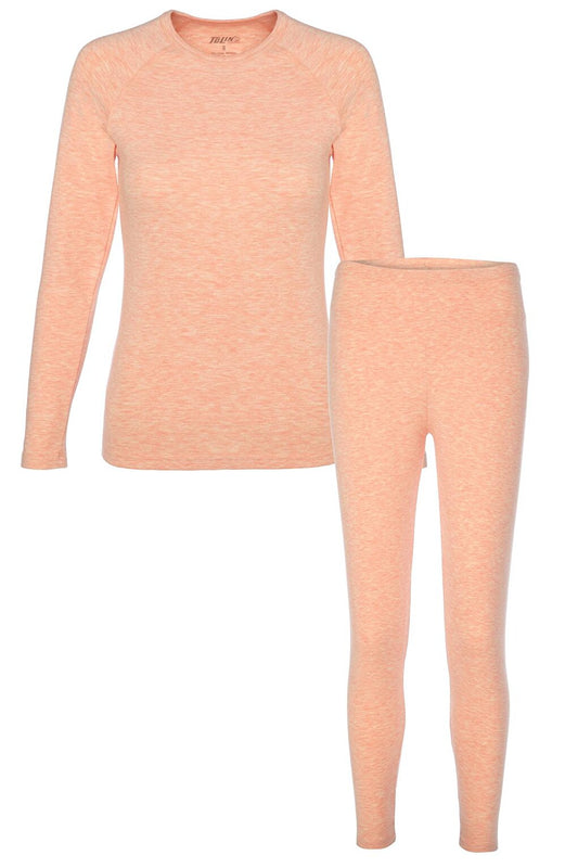 Women's Long Sleeve Thermal Underwear Set Pink Melange 8290