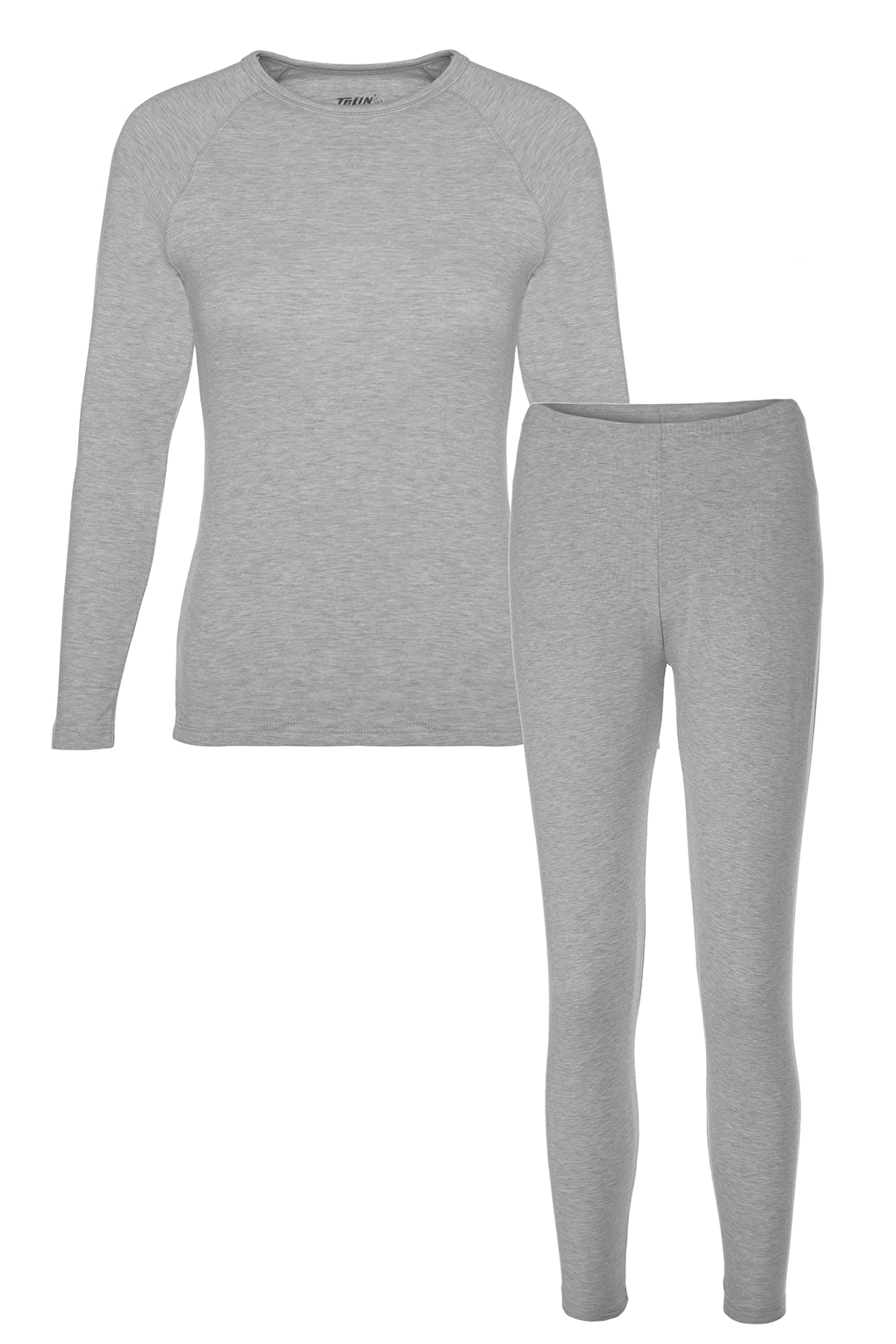 Women's Long Sleeve Thermal Underwear Set Gray Melange 8290