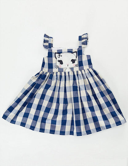 Star Cat Plaid Dress