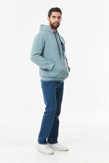 Embroidered Kangaroo Pocket Sweatshirt