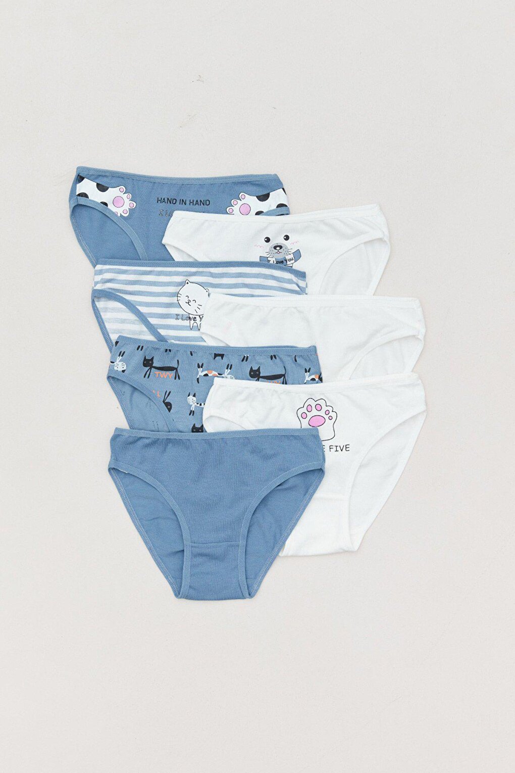 Cat Printed 7 Pack Girl's Panties