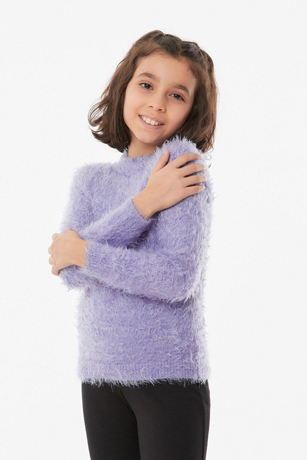 Bearded High Collar Girl's Sweater