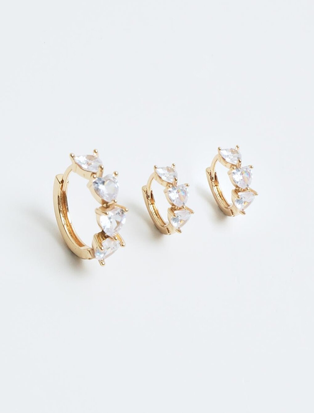 Stylish Earrings with Gold Stone Hoop Figures