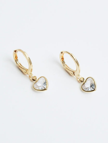 Gold Heart Figured Multiple Earring Set