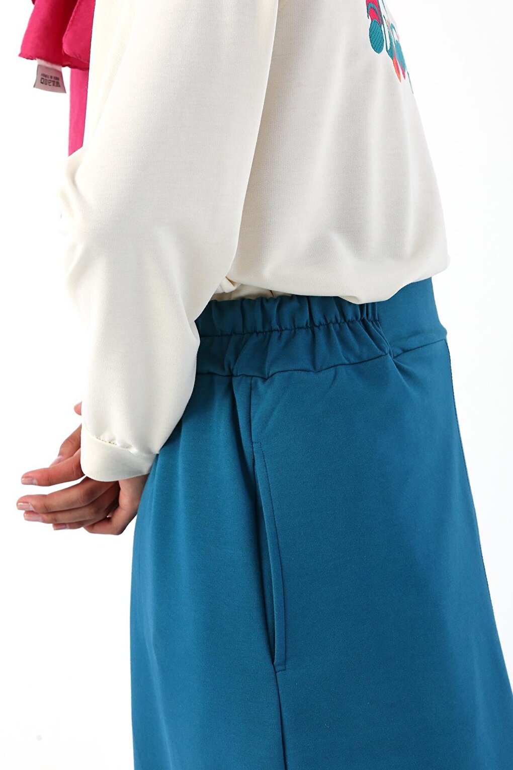 Open Petrol Waist Elastic Straight Tight Skirt