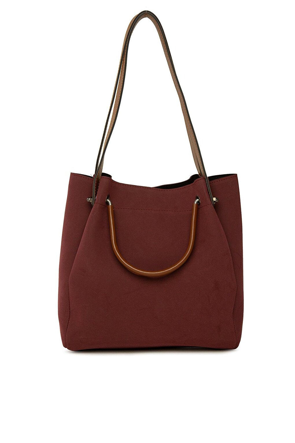 Large Nubuck Bag with Iron Handle Garnish