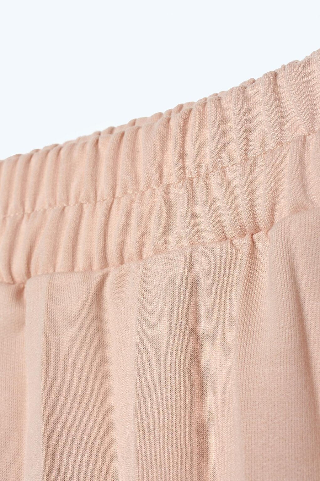 Beige Elastic Waist Knitted Pleat Skirt