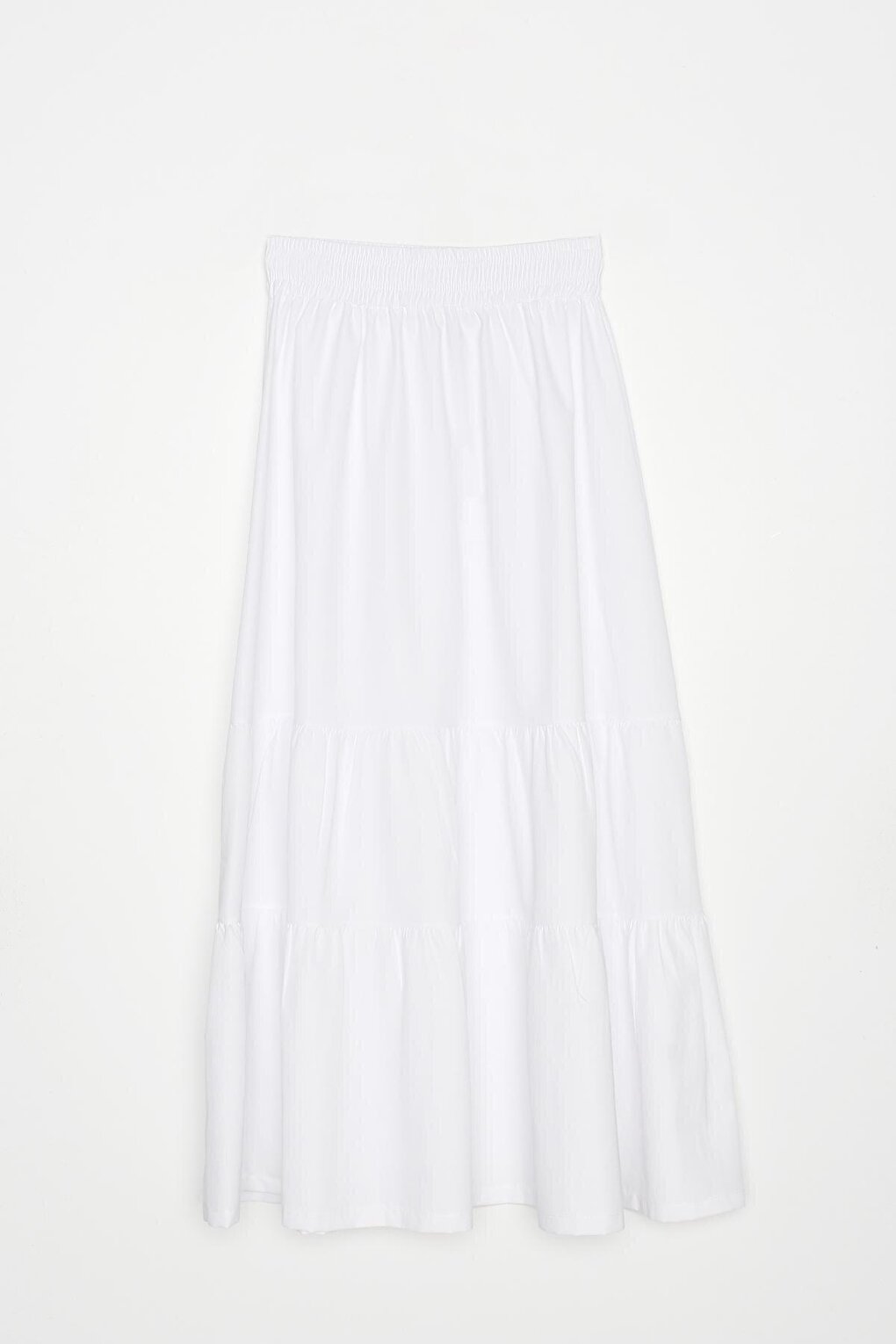 White Gipe Detailed Long Skirt