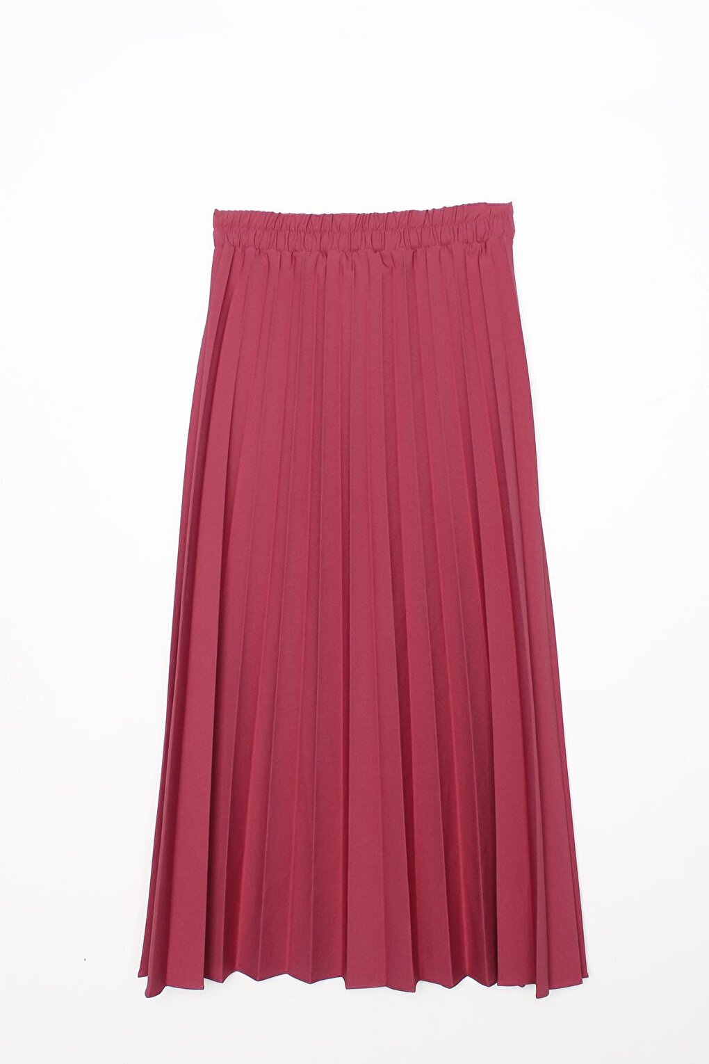 Dusty Rose Pleated Skirt with Elastic Waist