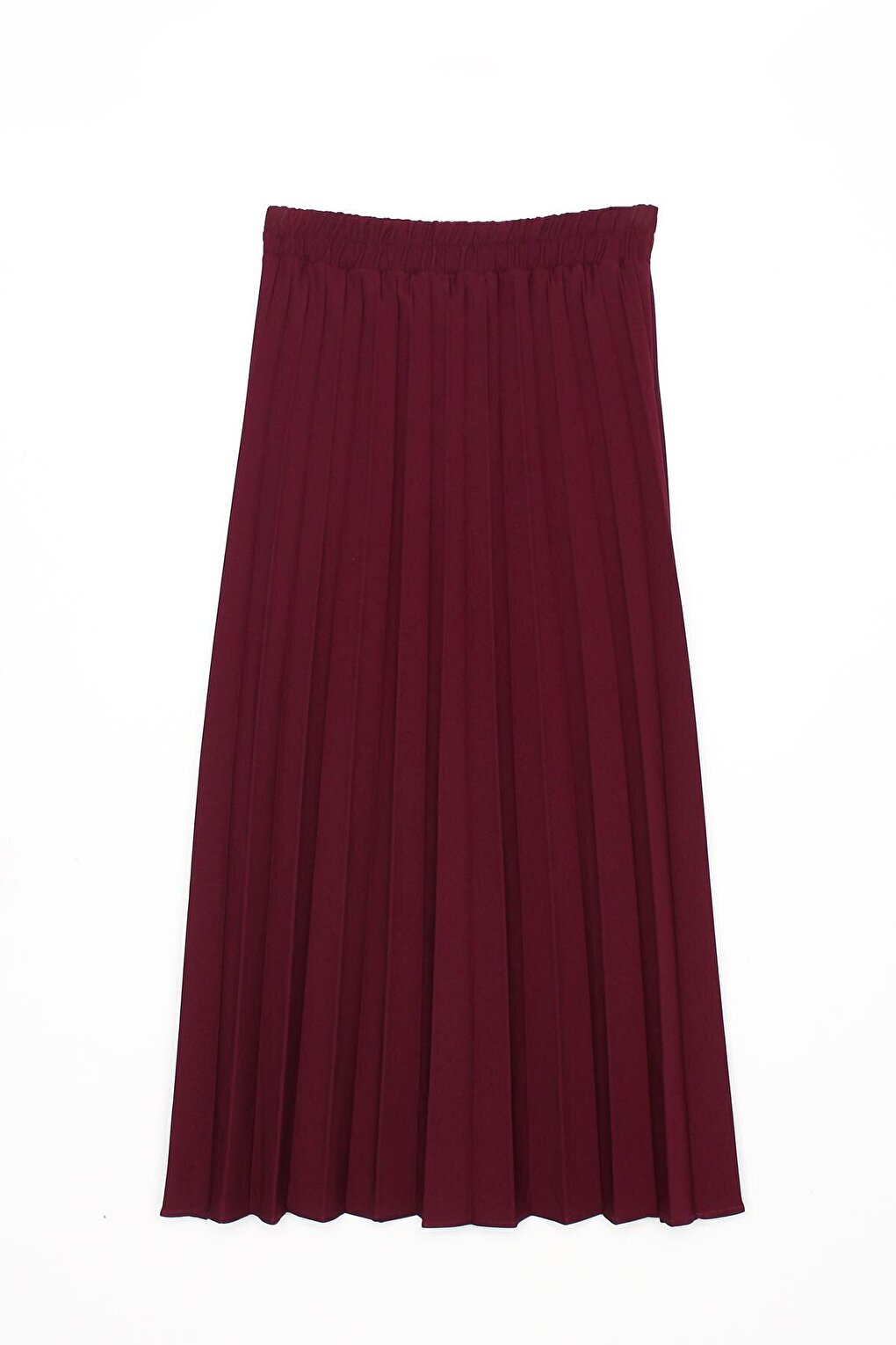 Plum Waist Elastic Pleated Skirt