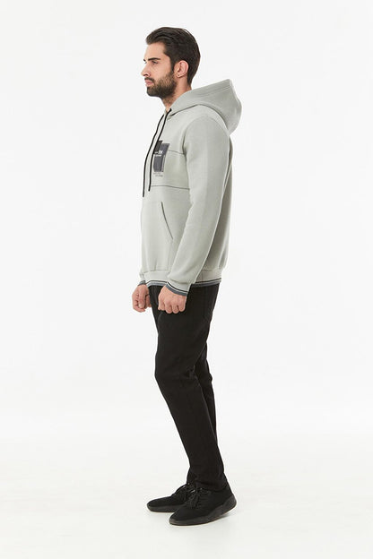 Embroidered Kangaroo Pocket Sweatshirt