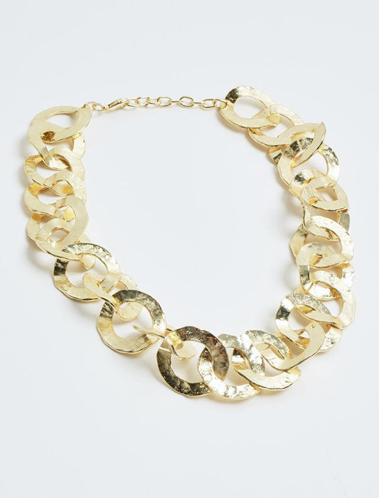 Gold Thick Chain Figured Adjustable Necklace