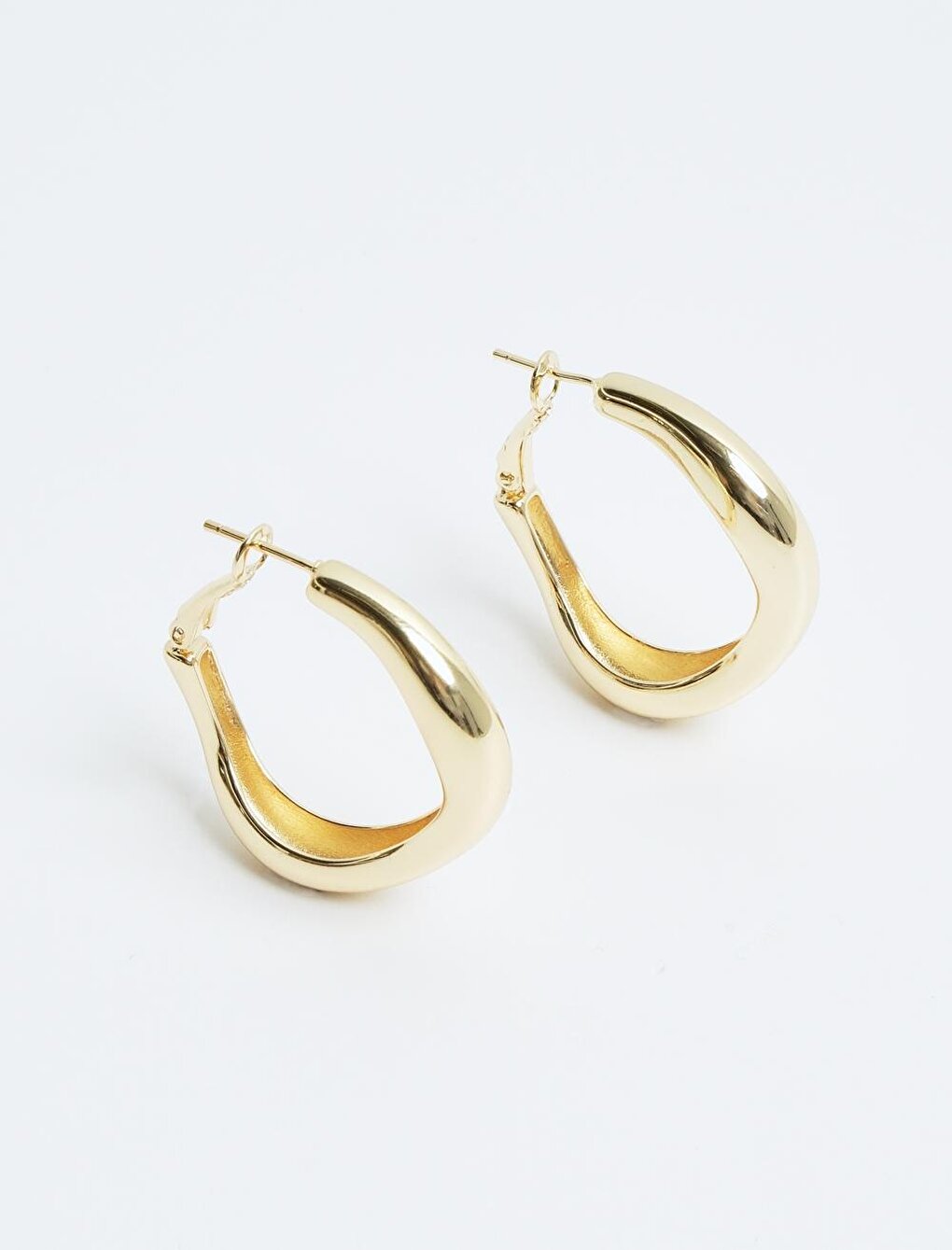 Gold Stylish Hoop Earrings with Figures