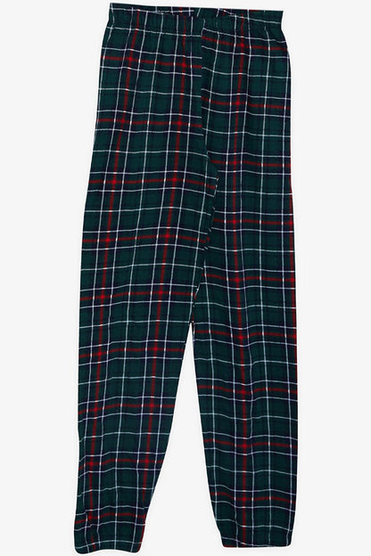 Boy's Pajama Set Plaid Patterned Green (4-8 Years)