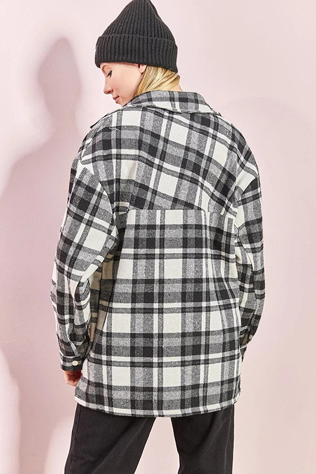 Women's Plaid Pattern Lumberjack Shirt with Rubber on the Back