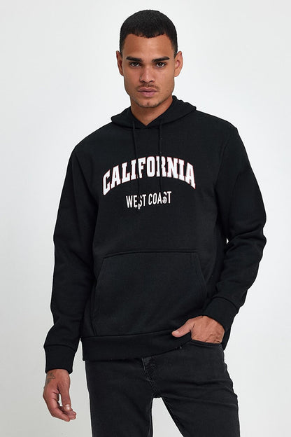 Men's Hooded Comfortable Fitted Fleece 3 thread California West Printed Sweatshirt spr24sw08