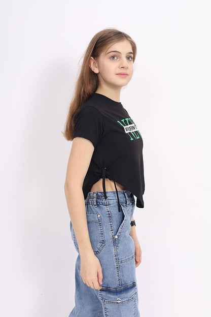 Girl's Lace Crop T-Shirt 9-14 Years LX 228