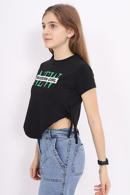 Girl's Lace Crop T-Shirt 9-14 Years LX 228