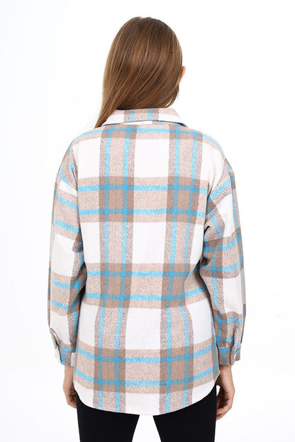 Girl's Plaid Patterned Lumberjack Shirt Lx291