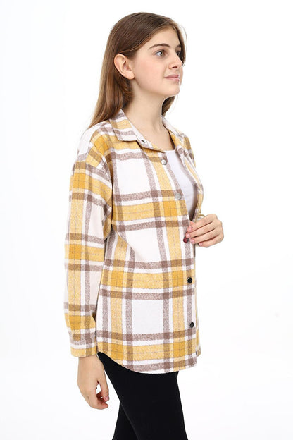 Girl's Plaid Patterned Lumberjack Shirt Lx291