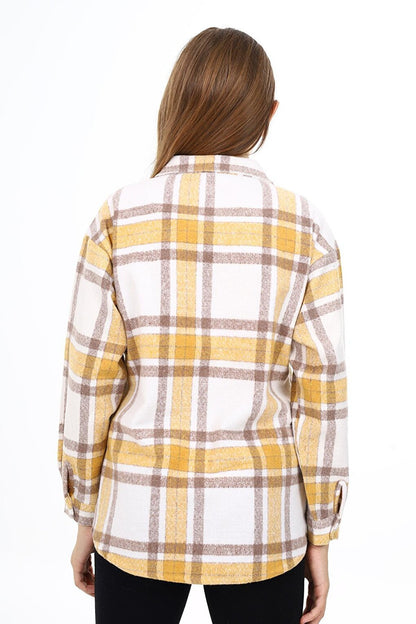 Girl's Plaid Patterned Lumberjack Shirt Lx291