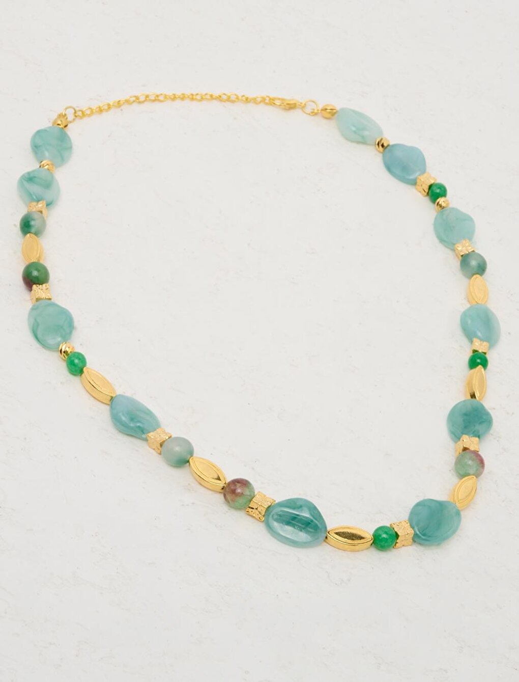 Green Adjustable Natural Stone Necklace