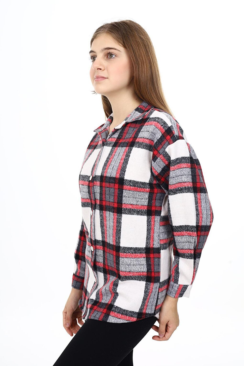 Girl's Plaid Patterned Lumberjack Shirt Lx291