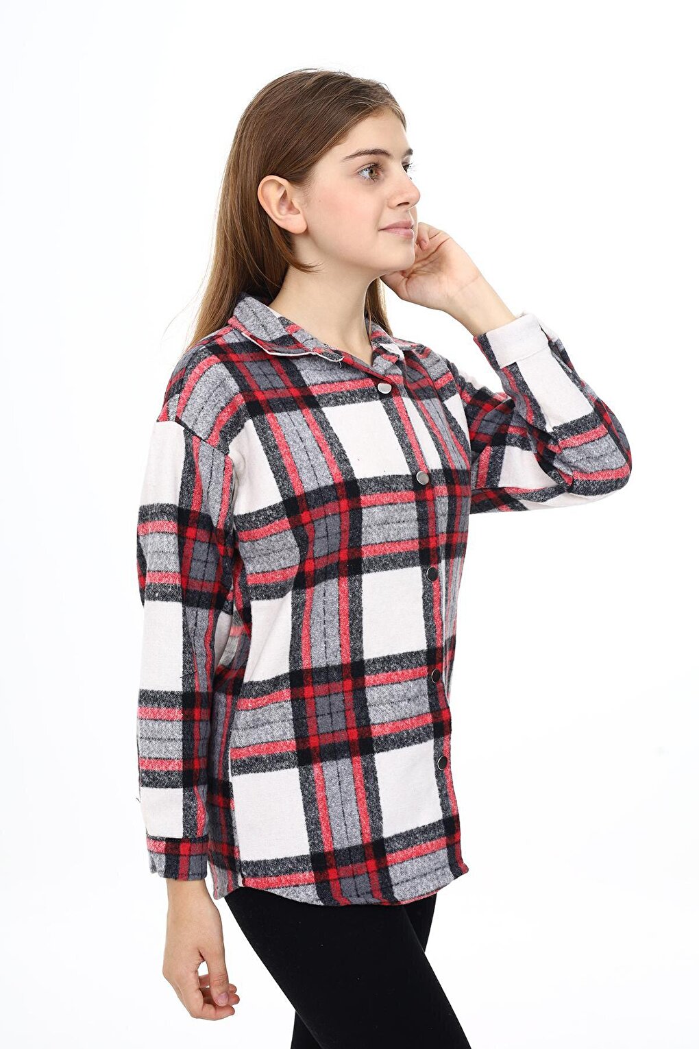 Girl's Plaid Patterned Lumberjack Shirt Lx291