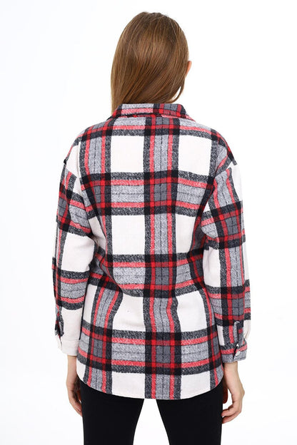 Girl's Plaid Patterned Lumberjack Shirt Lx291