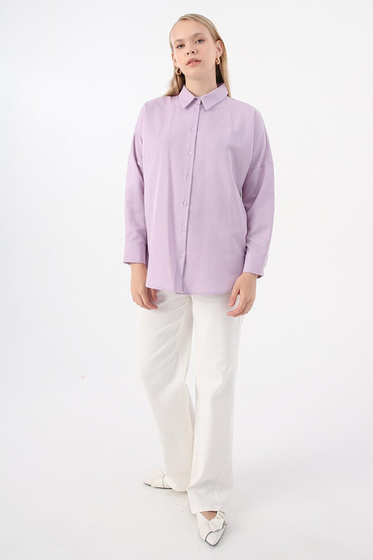 Lilac Oversize Basic Shirt